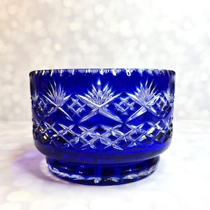 Vintage Czech Boho Kobalt klare Schale