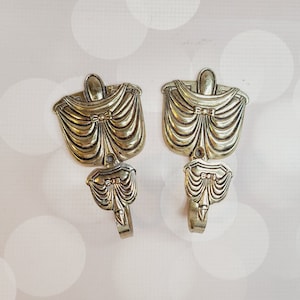 Vintage Brass Hooks, Set of 2