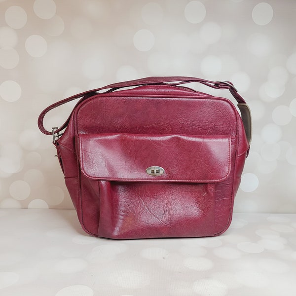 Vintage Maroon Carry On Bag