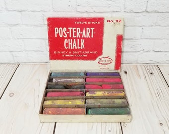 Vintage Binney & Smith Poster Art Chalk Pastel Set Art Studio Decor