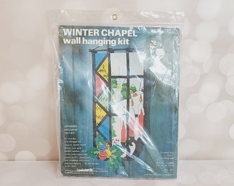 Vintage Winter Chapel Felt Embroidery Craft Kit