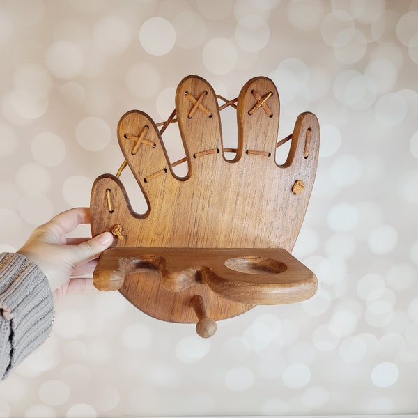 Vintage Baseball Glove Shelf