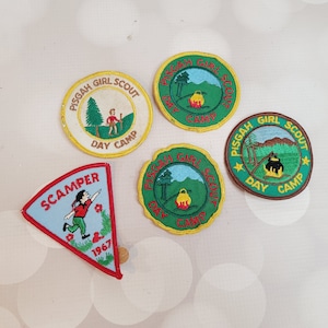 Vintage Girl Scout Patches, 5er Set