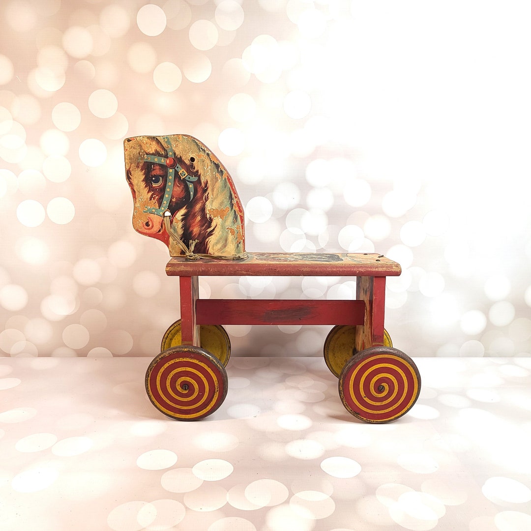 Vintage Wood Metal Master Ride on Horse - Etsy