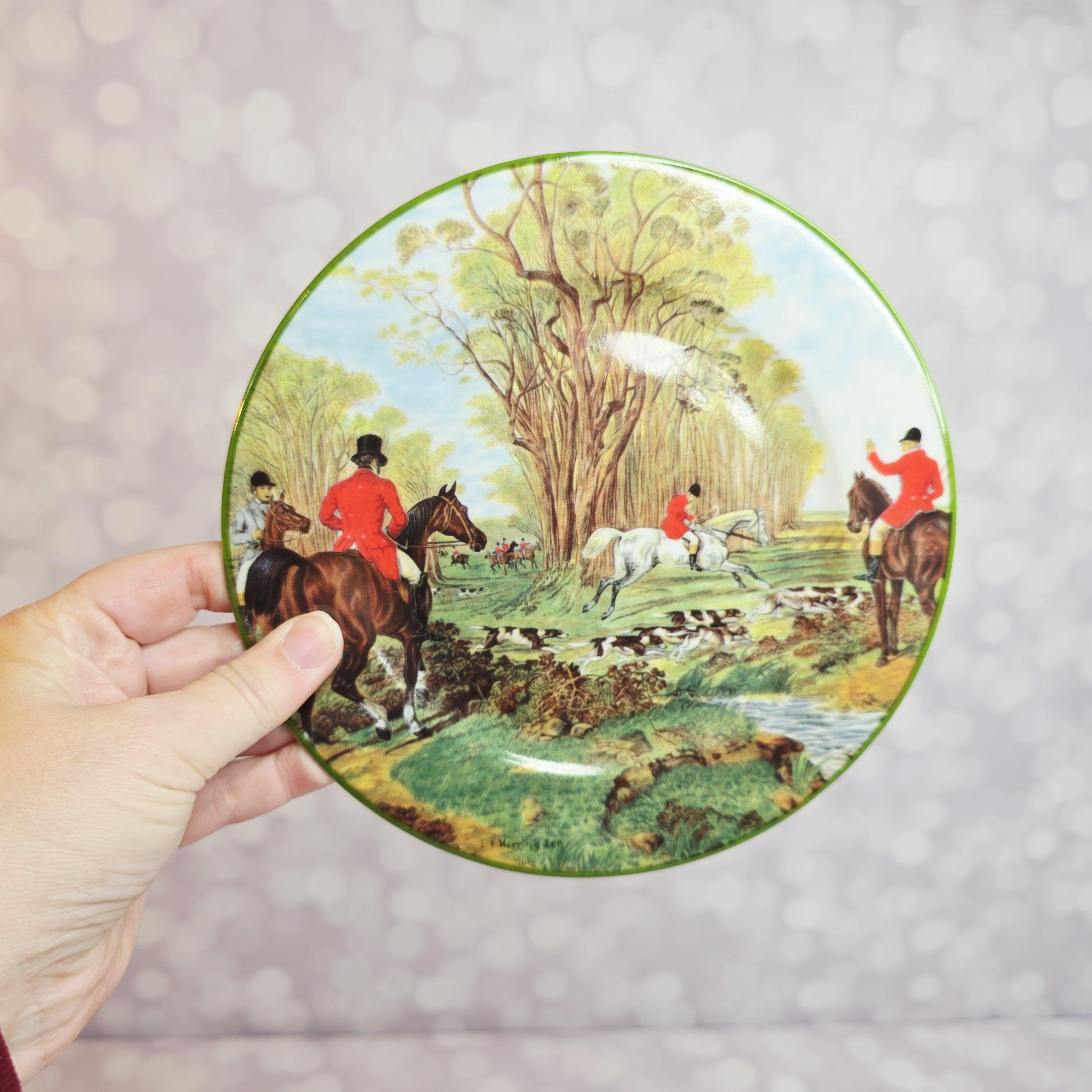 Vintage St Martin Limoges Equestrian Foxhunt Plate - Etsy