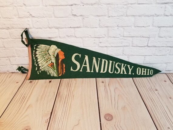 Vintage Sandusky Ohio Felt Souvenir Pennant Etsy