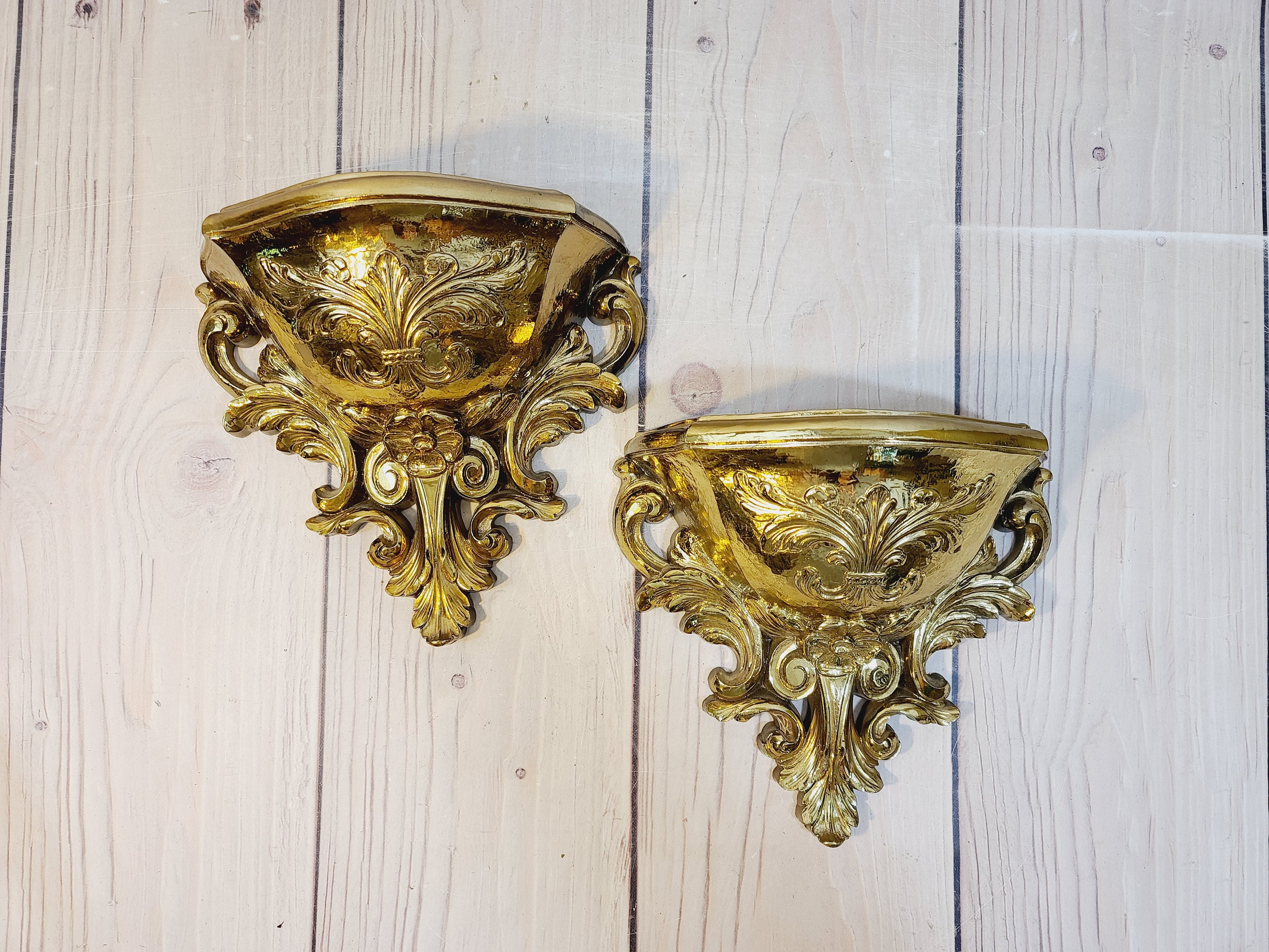 Vintage Wall Pockets Set of 2 Etsy