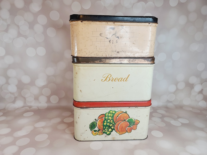 Vintage Metal Bread Box Etsy