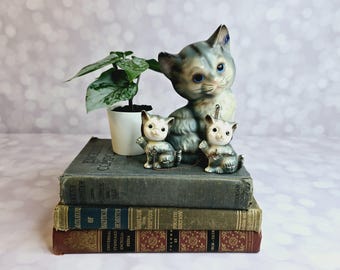 Vintage Cat With Kittens Statue - Etsy