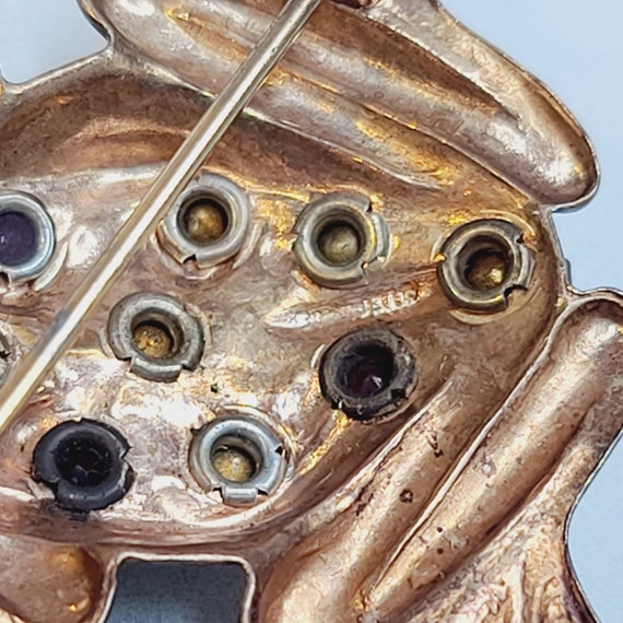 Vintage Jeweled Frog Brooch - image 5