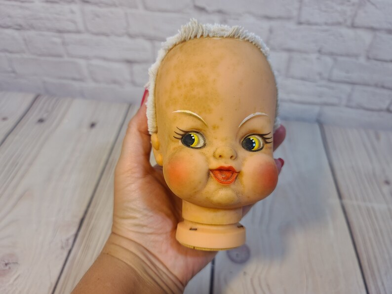 Vintage Rubber Doll Head Etsy
