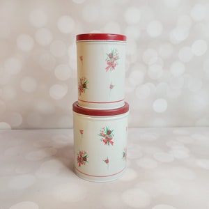 Vintage Kanister 2er Set, Floral, Metall