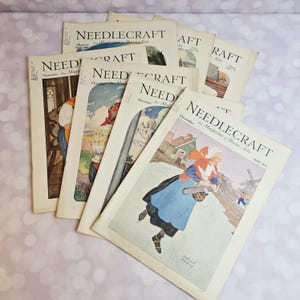 Antique Needlecraft Magazines, 1930, Set of 7