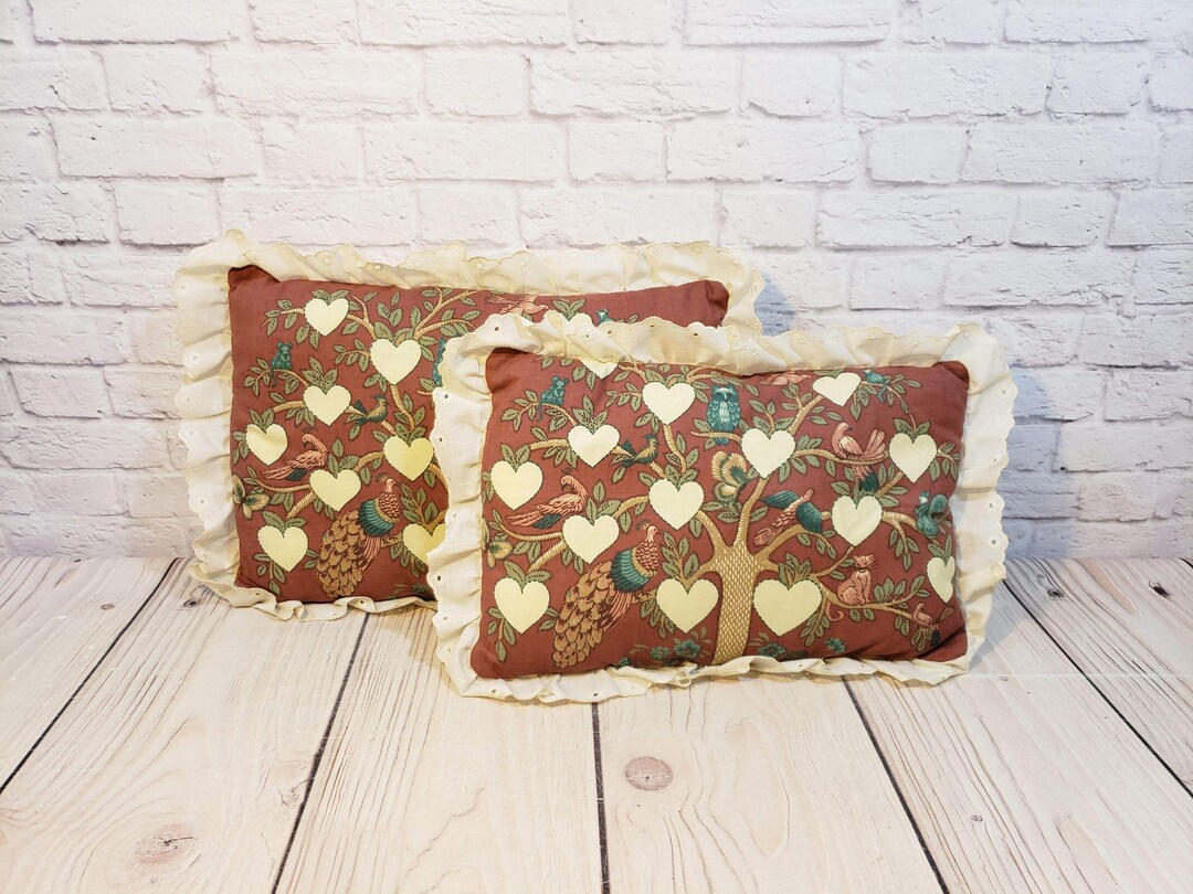 Vintage Bird Pillow Set of 2 Etsy