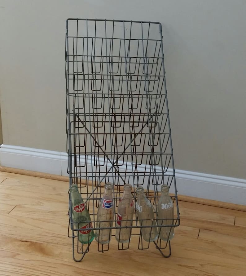 Vintage General Store Standing Wire Soda Bottle Rack Display Etsy