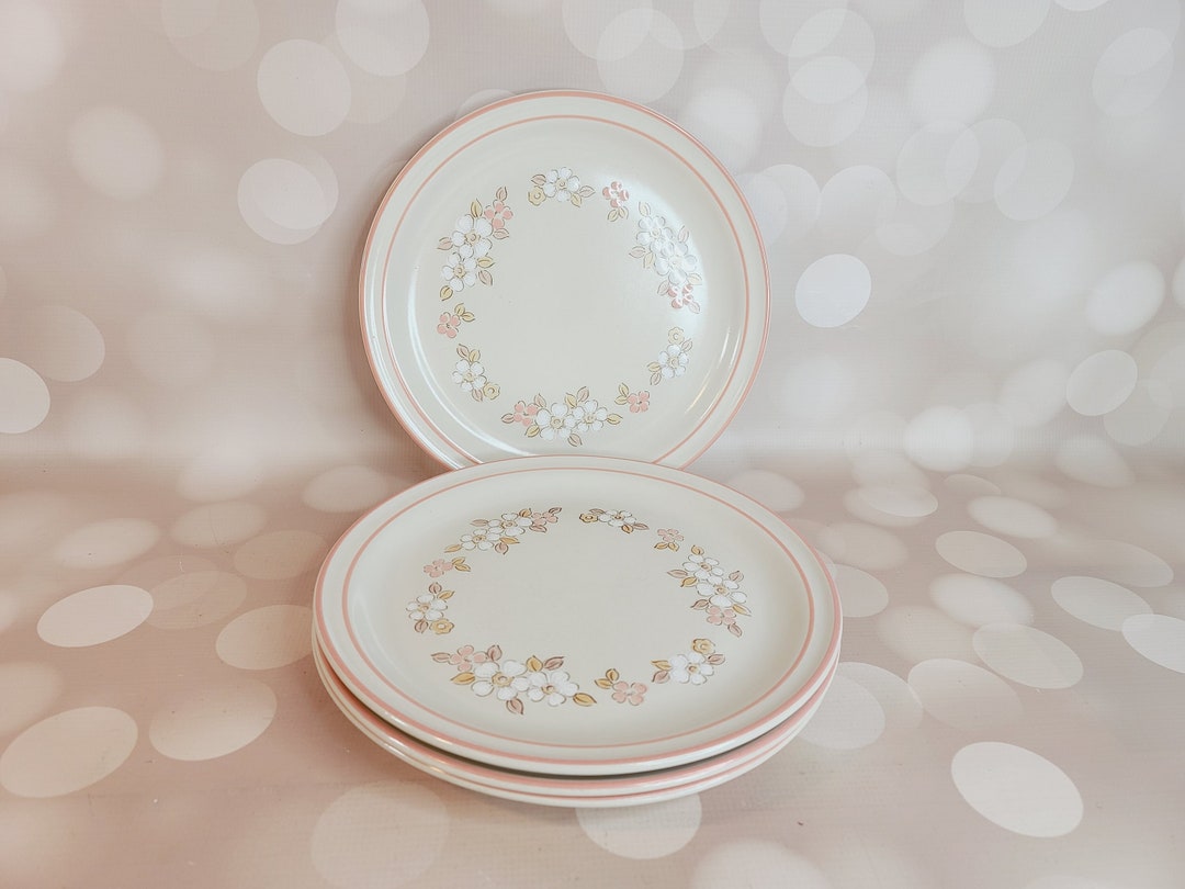 Vintage Chantilly Stoneware Plates Set of 4 Etsy