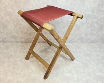 Vintage Folding Wood Camp Stool