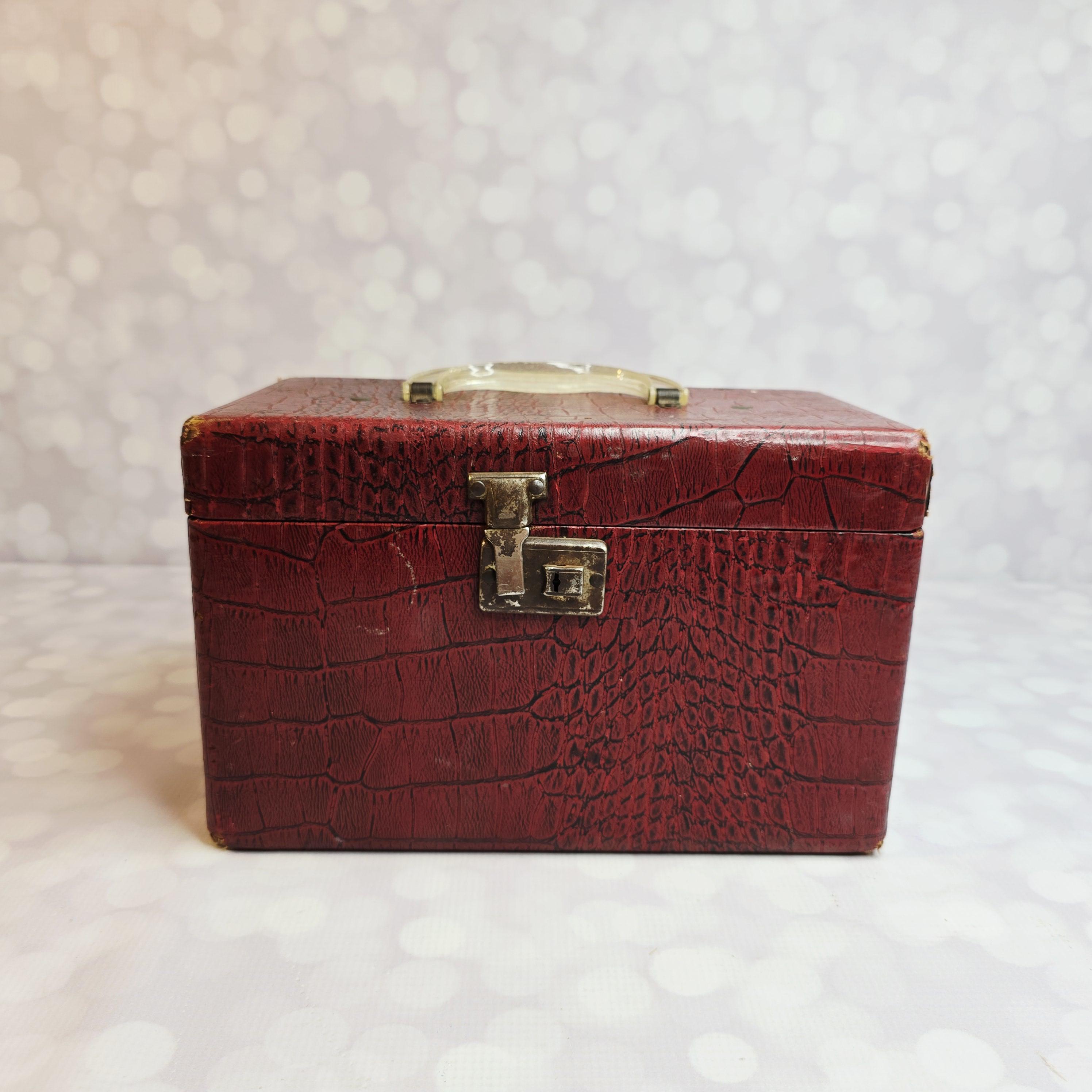 Vintage Faux Alligator Train Case - Etsy
