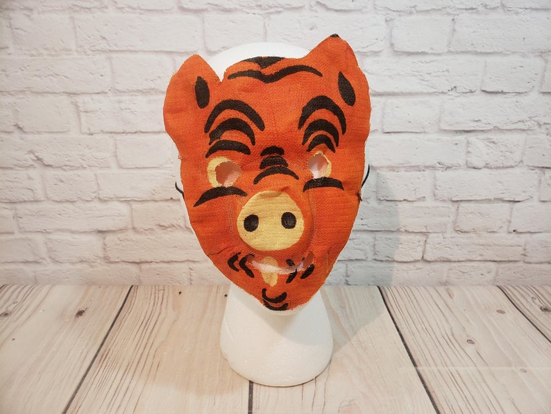 Antique Gauze Pig Halloween Mask