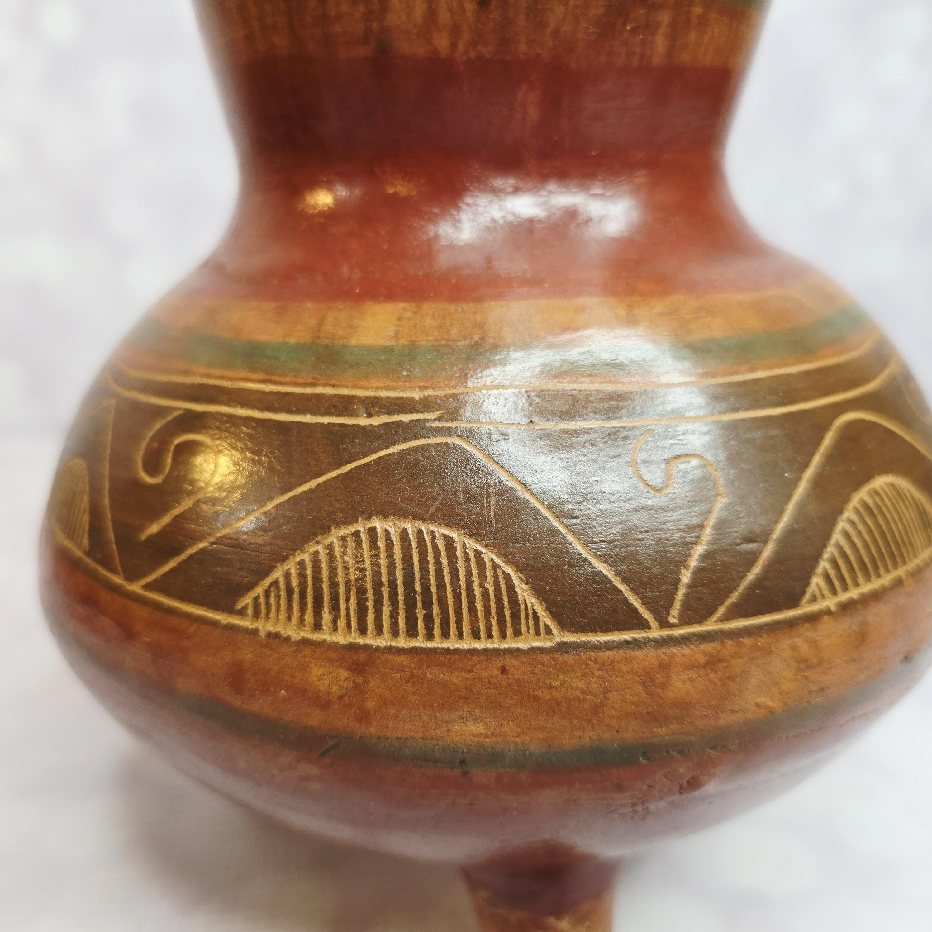 ヴィンテージ マヤ三脚メキシコ陶器花瓶 - Etsy 日本