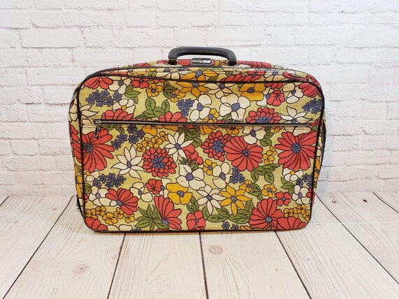 vintage floral suitcase