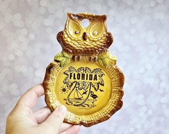Reposacucharas vintage con forma de búho de Florida