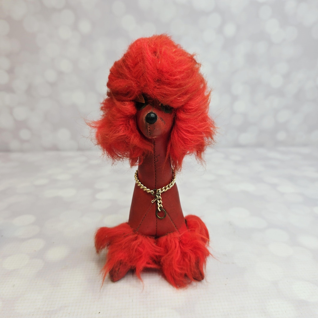 Vintage Red Leather Poodle - Etsy Vintage Red Leather Poodle - Etsy