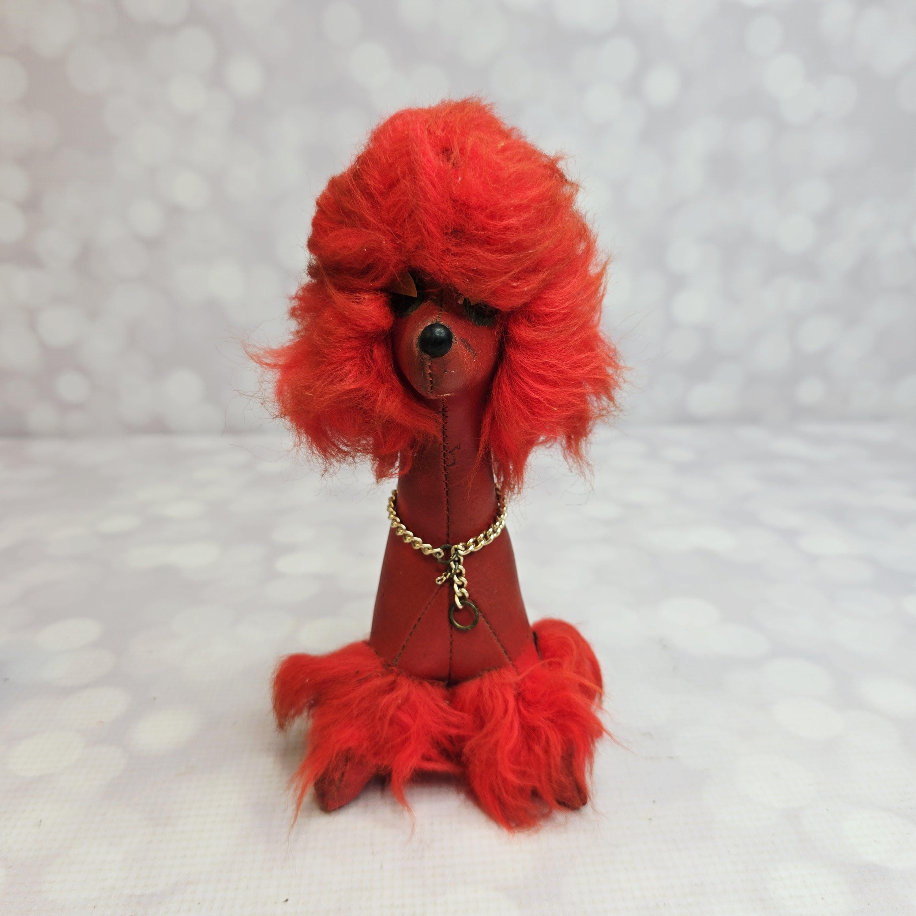 Vintage Red Leather Poodle - Etsy