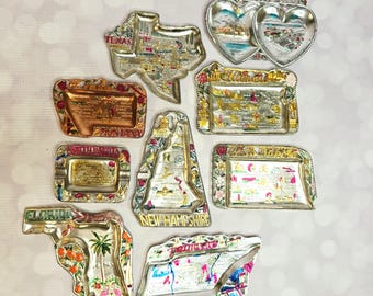 Vintage State Souvenir Ash Tray, Pick One