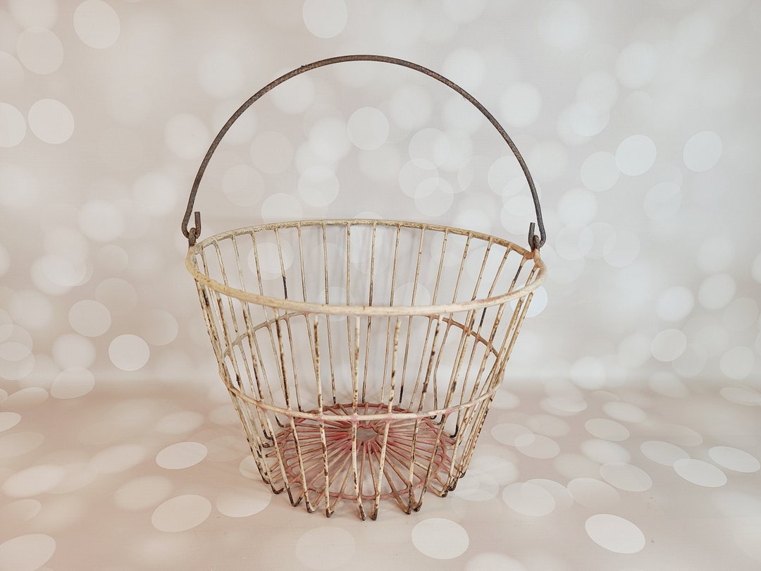 Vintage Egg Gathering Basket Etsy