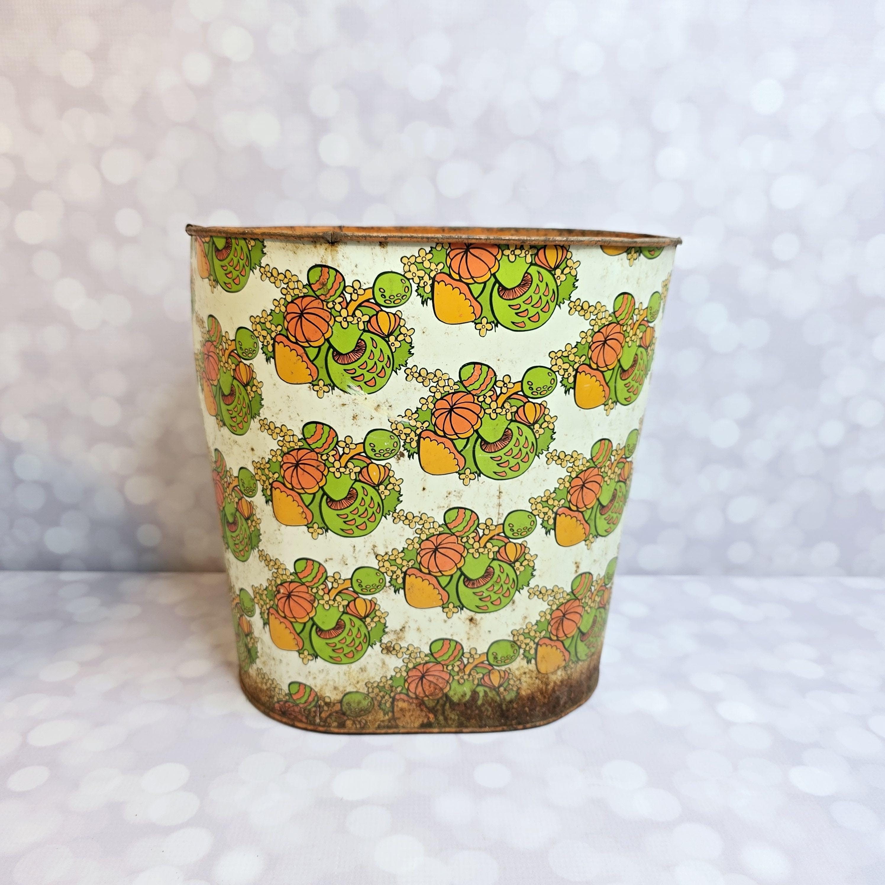 Vintage Metal Mushroom Trash Can - Etsy