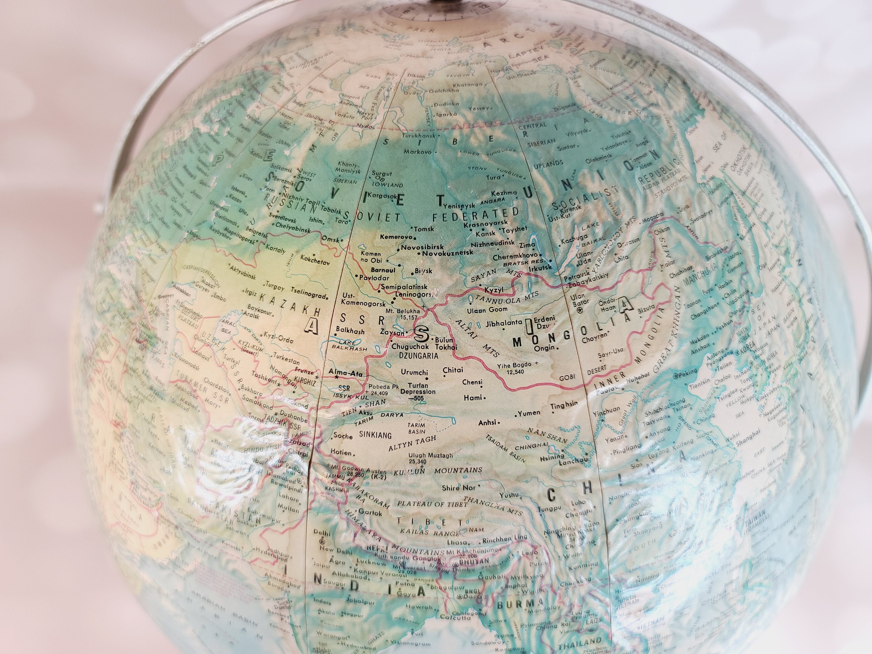 ヴィンテージ ランドマクナリー ワールドポートレート地球儀 - Etsy 日本
