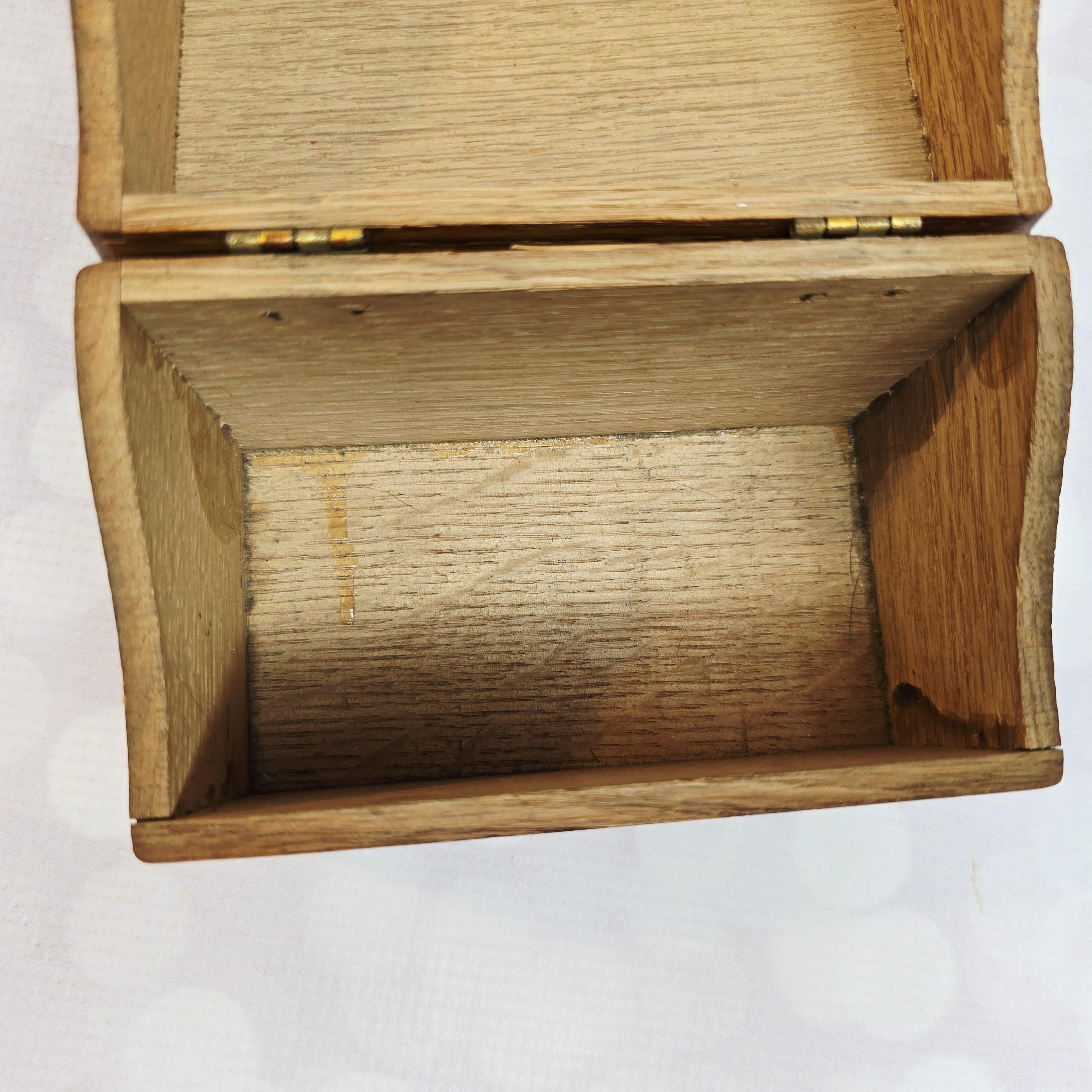 Vintage Dovetail Wood Card File Box - Etsy