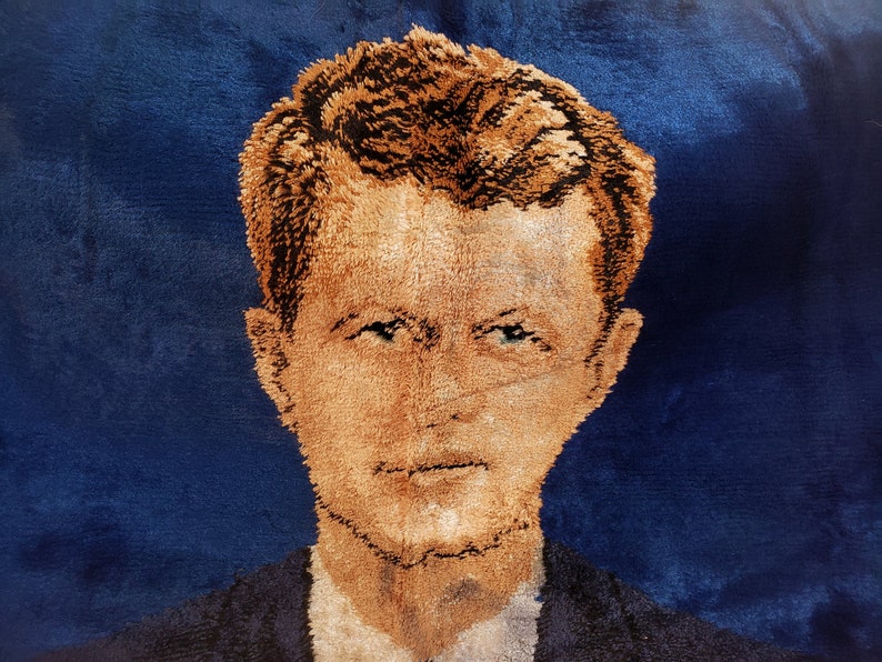 Vintage JFK Velvet Wall Tapestry Hanging Etsy