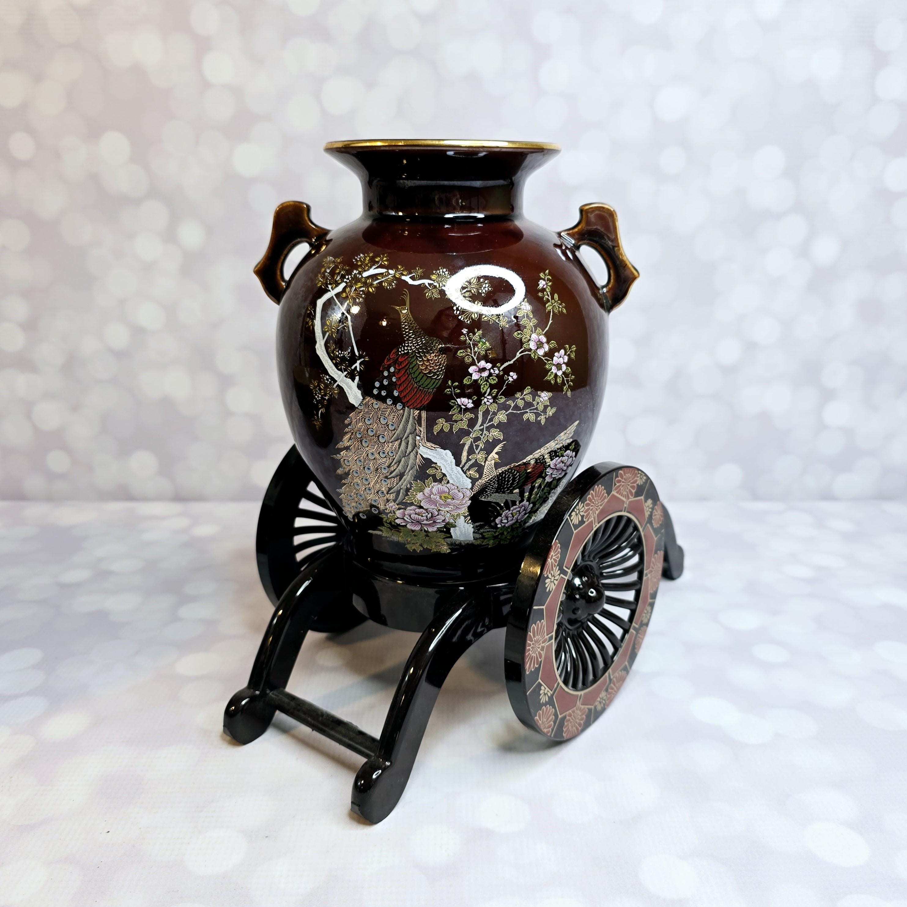 Vintage Japanese Yamanaka Vase on Stand - Etsy