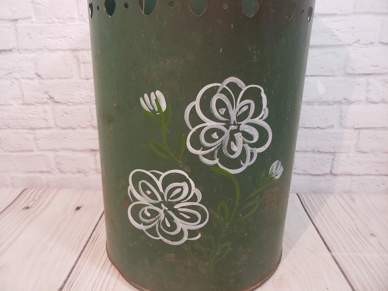 Vintage Metal Trash Can