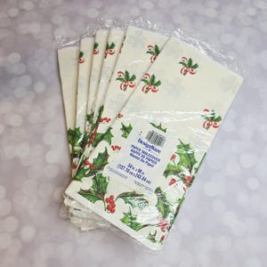 Vintage Christmas Paper Tablecloth, New Old Stock