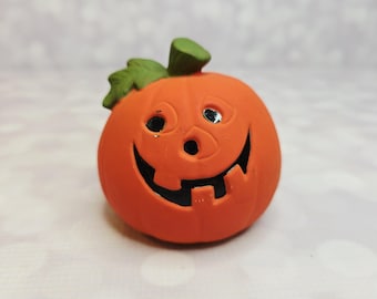 Vintage Ceramic Jack-O-Lantern Statue