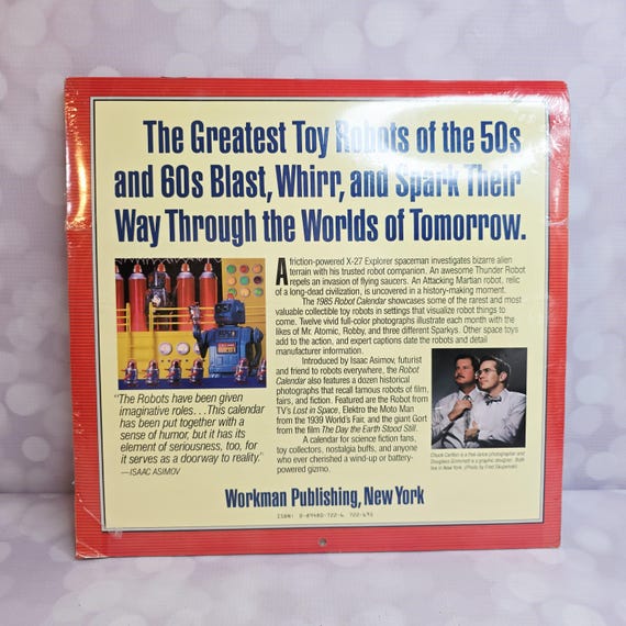 Vintage Robot Calendar, 1985 - Etsy