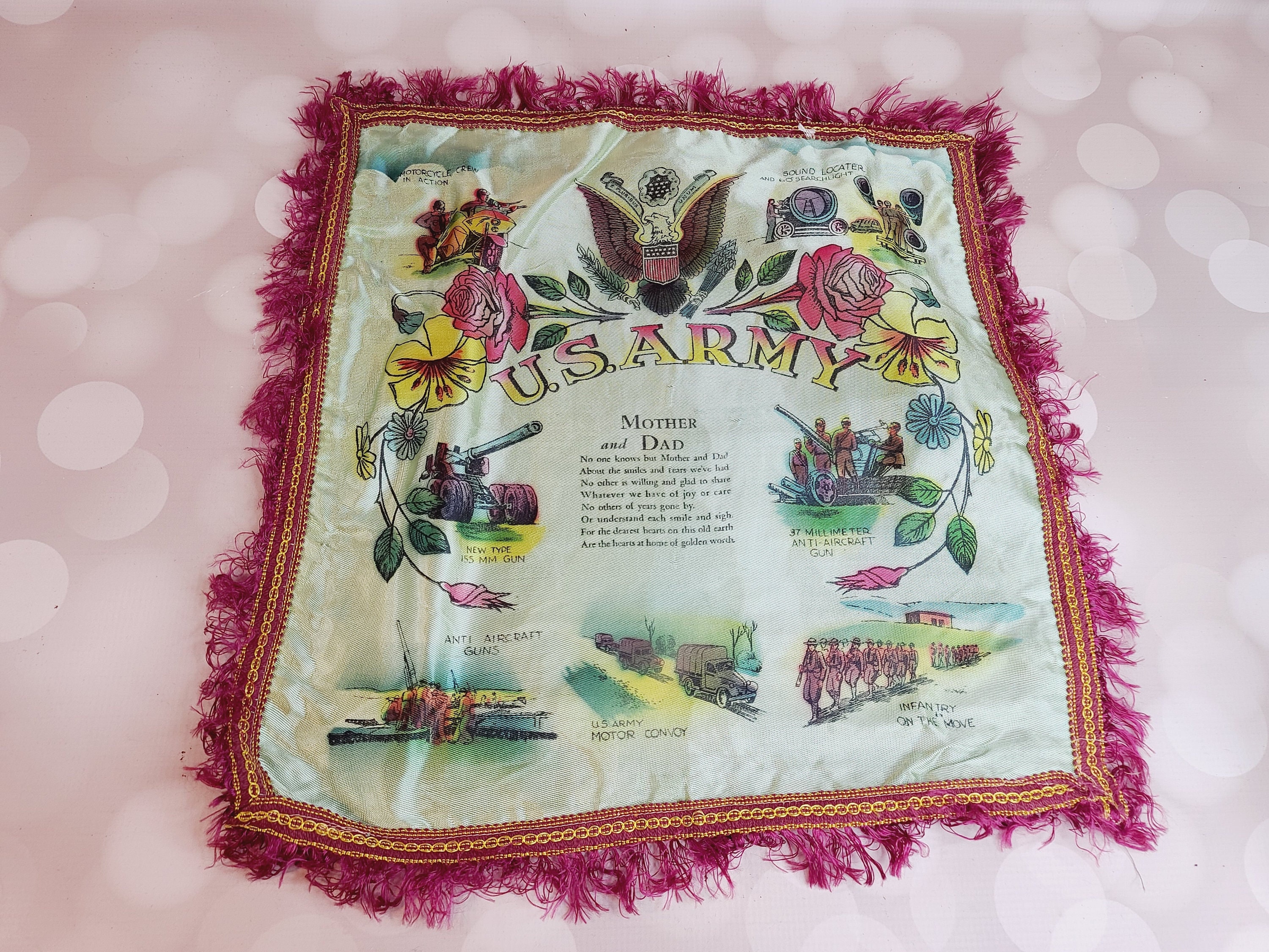 Vintage Mom and Dad Military Souvenir Pillow Case - Etsy Canada