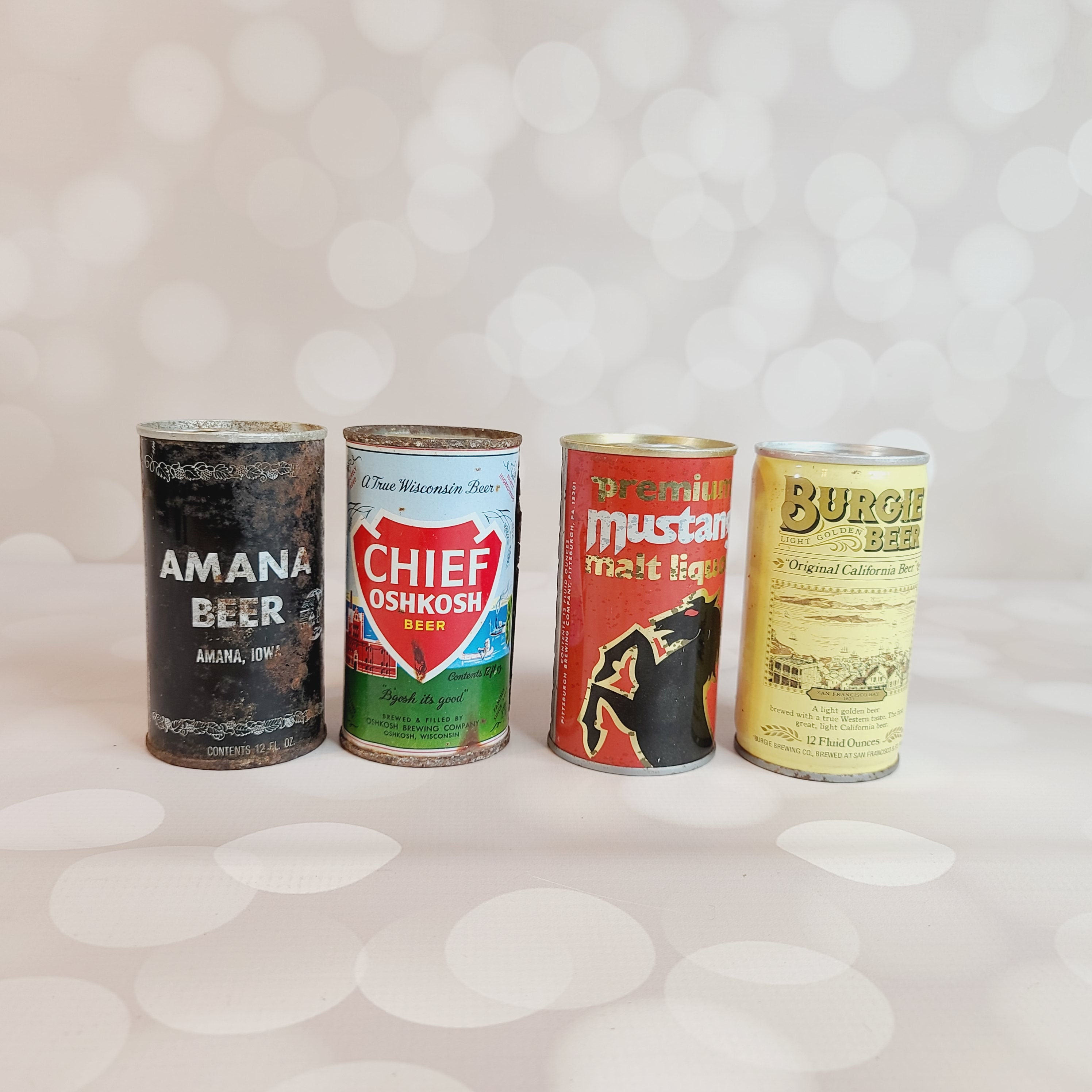 ヴィンテージ マスタング モルト リカー フラットトップ ビール缶