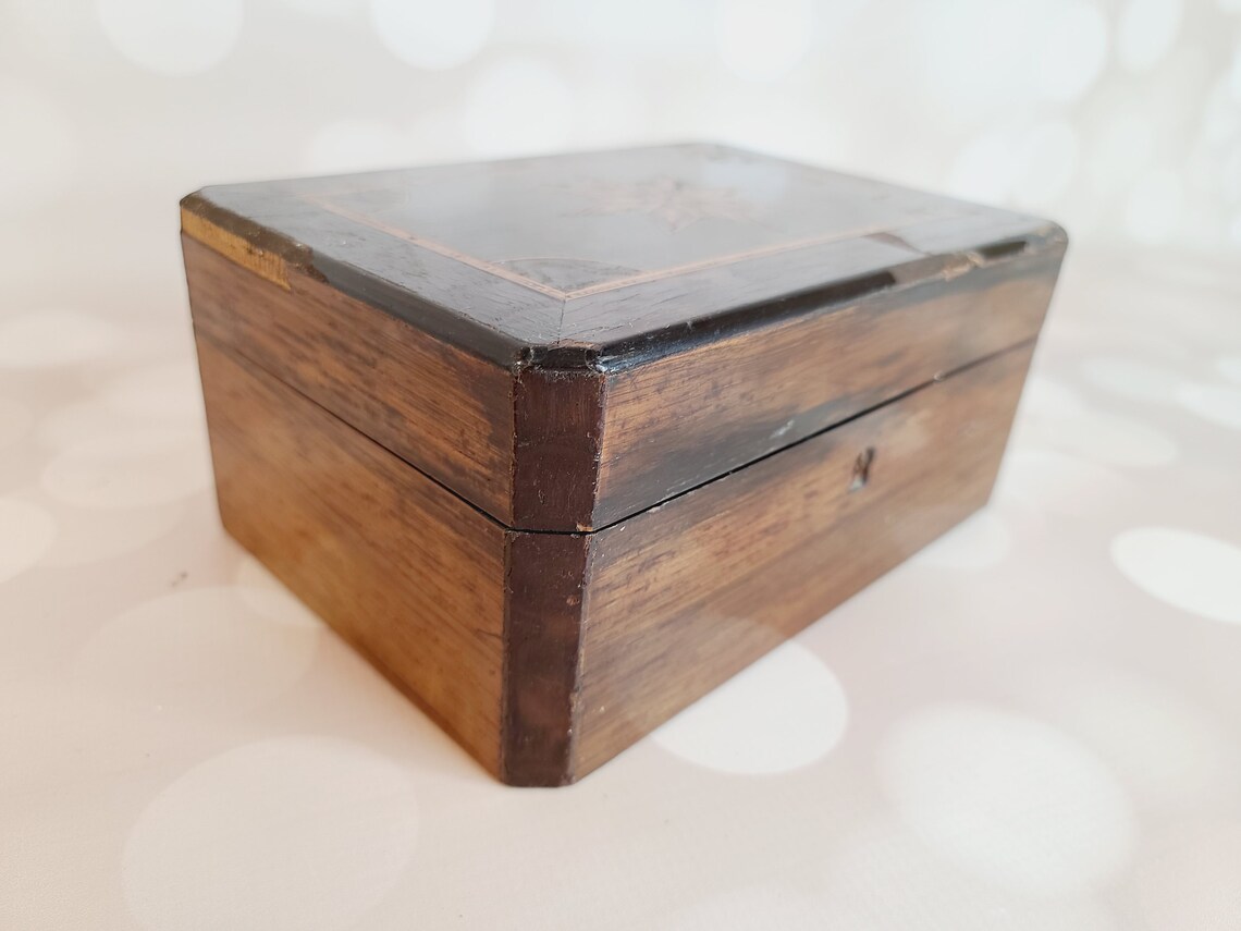 Vintage Inlaid Wood Jewelry Box - Etsy