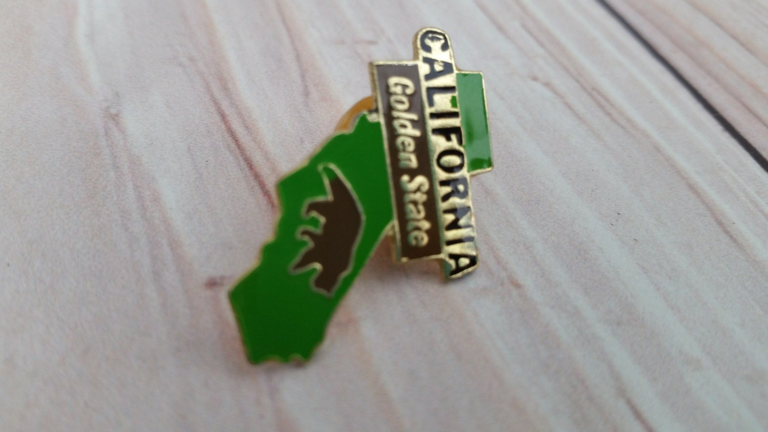Vintage California State Souvenir Enamel Pin Golden State Bear Etsy