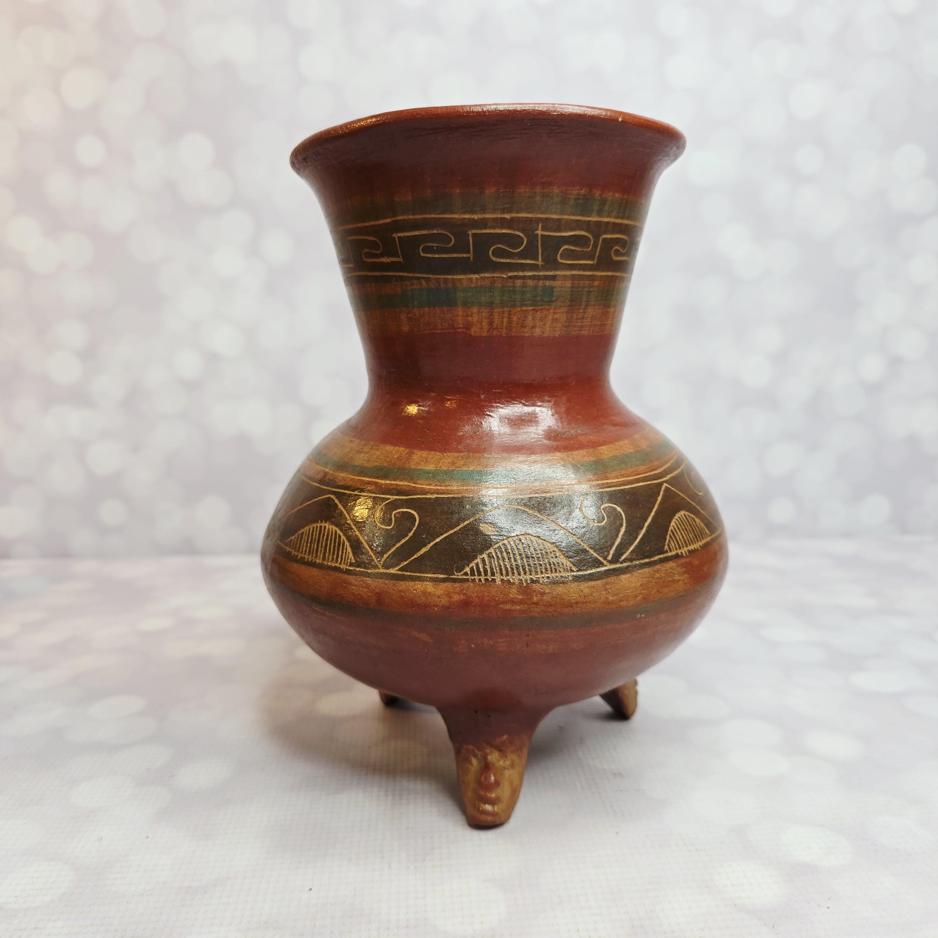 ヴィンテージ マヤ三脚メキシコ陶器花瓶 - Etsy 日本