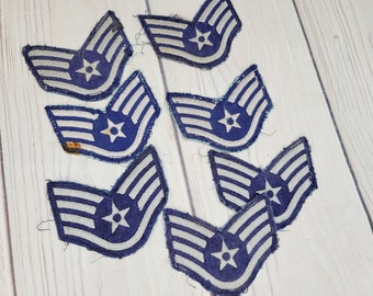 Vintage Airforce Rank Patch Set of 7