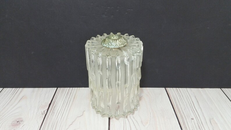 Vintage Clear Textured Glass Ceiling Light Cover Image 0