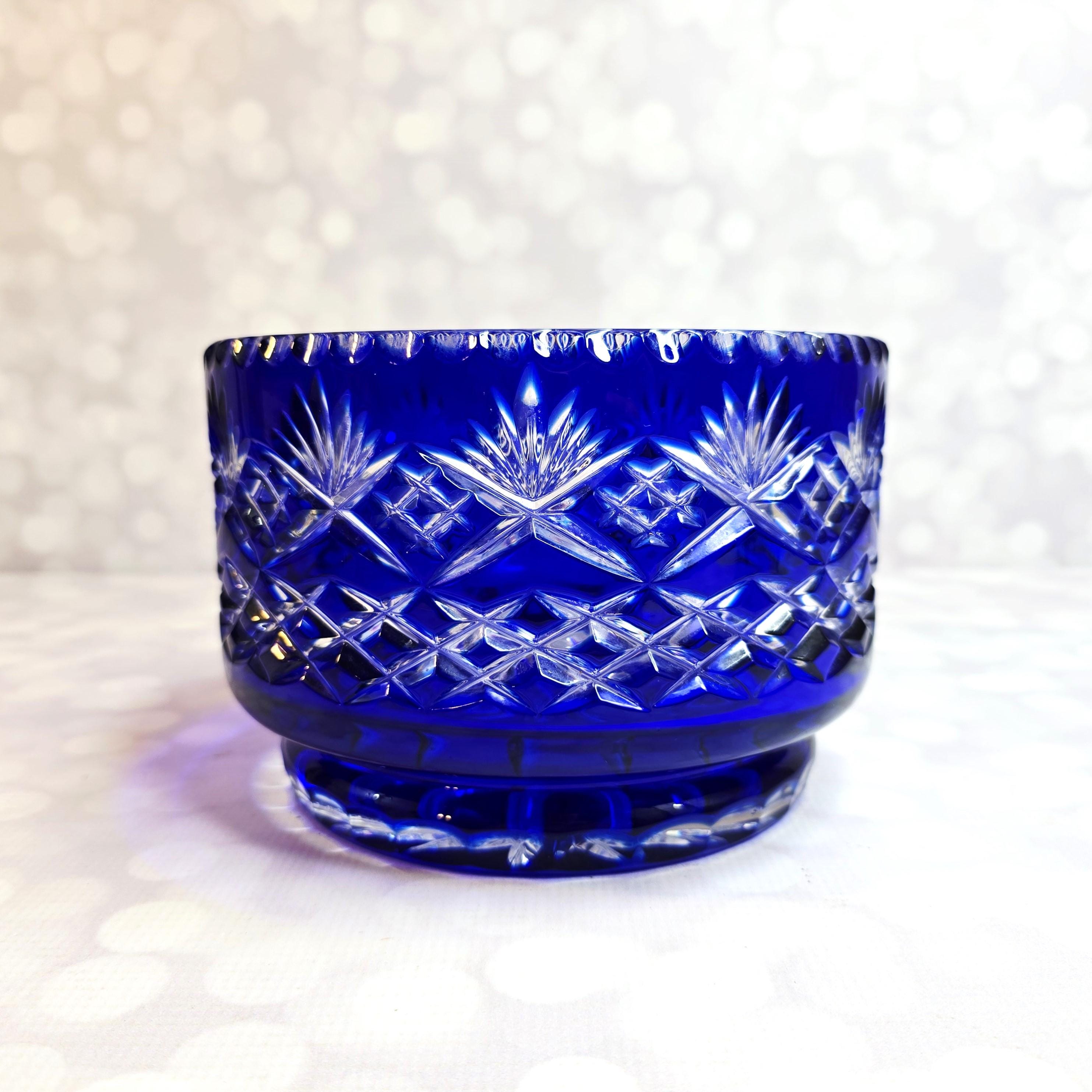 ヴィンテージチェコボホコバルトクリアボウル - Etsy 日本