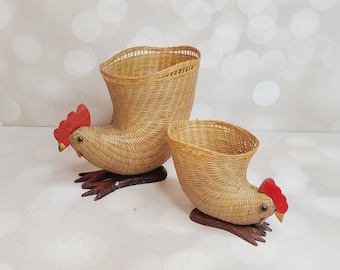 Vintage Chicken Baskets, Set of 2