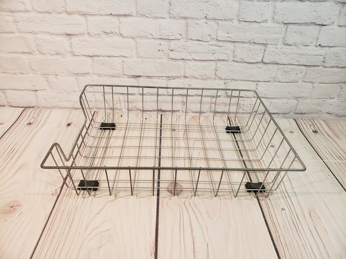 Vintage Wire Paper Basket Office Etsy