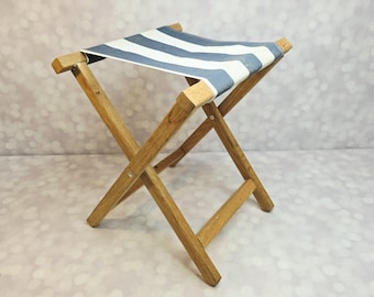 Vintage Folding Wood Camp Stool